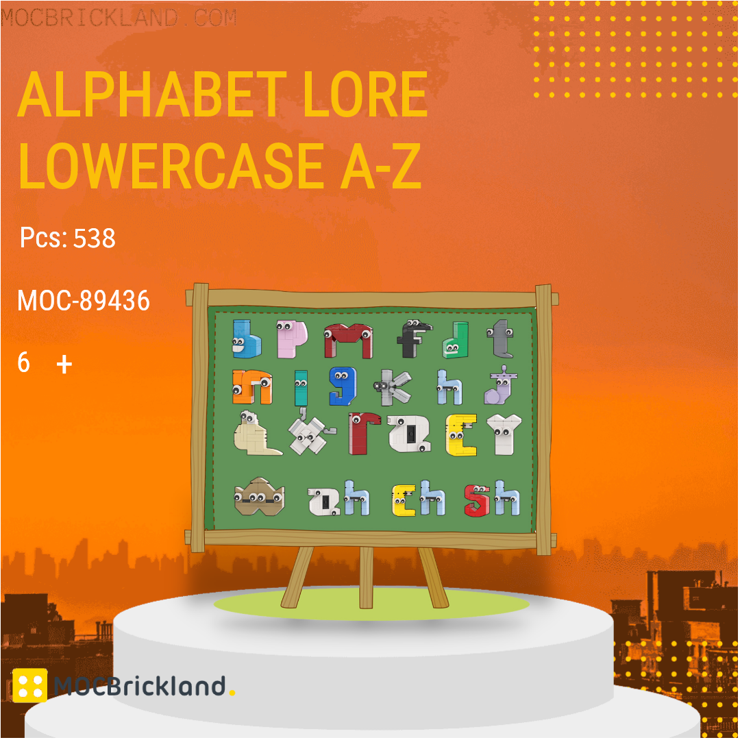 Alphabet Lore Lowercase A-Z MOCBRICKLAND 89436 Creator Expert with 538  Pieces - MOC Brick Land